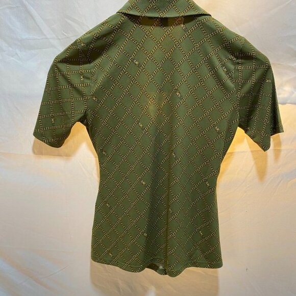 Michael Michael Kors Chain Print Wrap Top Smoky Olive Size S - Picture 9 of 13